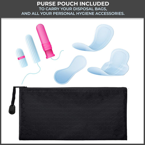 Feminine Personal Disposal Seal Bags- 100 White Opaque Seal Bags for Sanitary, Discreet Disposal for Tampons, Pads, and Liners (Black)...