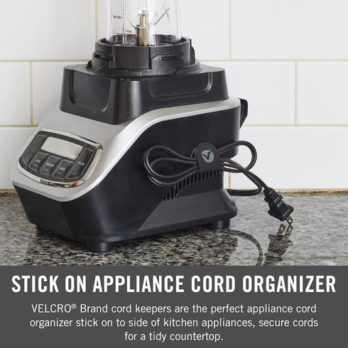 VELCRO Brand Cord Keepers | Soft Nylon Cable Clips Organize Wires in Home, Office, Desk or Nightstand | Removable Adhesive Back Holds Secure, Remo...