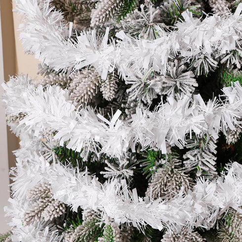 KIMOBER 32.8 Ft Christmas Tinsel Garland,White Metallic Garland for Christmas Tree,Wedding Party Decorations...