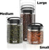 Prepara Evak Fresh Saver Airless Canister, Glass & Stainless, Medium, Soft Touch Black Handle...