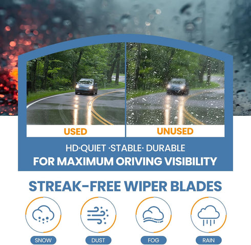 GSPSCN OEM QUALITY 26''+16'' Premium Original Replacement Windshield Wiper Blades,Quiet and Durable Stable High Performance All-Season Auto Wiper ...