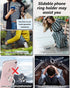 Anti-Theft Phone Ring Slidable Holder with Assist Spring & Lanyard & Tether for Travel & One-Handed Operation & Magnetic Car Mount and Relief Anxi...