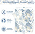 JarThenaAMCS 100 Sheet Floral Tissue Paper Blue Gold Flower Berry Wrapping Paper Vintage Art Tissue for Wedding Birthday Baby Bridal Shower DIY Cr...