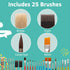 Artlicious Foam Brushes Wood Handle Paint Brush Set - Use with Craft, Watercolor, Oil, Gouache Paints, Face Art, Washable Paints, Miniature Detail...