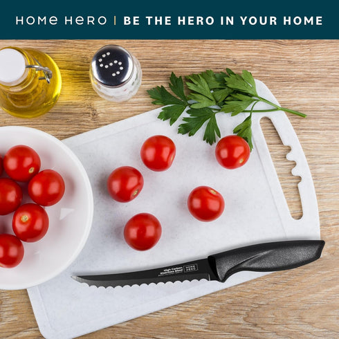 Home Hero 2 Pcs Tomato Knife with Sheath - High Carbon Stainless Steel Chopping Knife with Ergonomic Handle - Razor-Sharp Multi-Purpose Kitchen Kn...