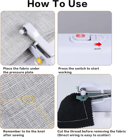 Handheld Sewing Machine, Mini Sewing Machine, Cordless Portable Quick Electric Sewing Machine with Sewing Accessories for Beginners, Suitable for ...