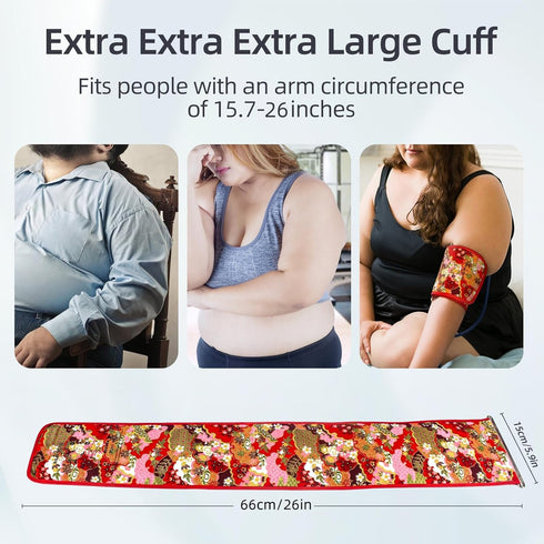 Extra Large Blood Pressure Cuff, 15.7''-26'' (40-66CM) Replacement Cuff for Big Arm with 6 Connectors, Compatible with Upper Arm Blood Pressure Mo...