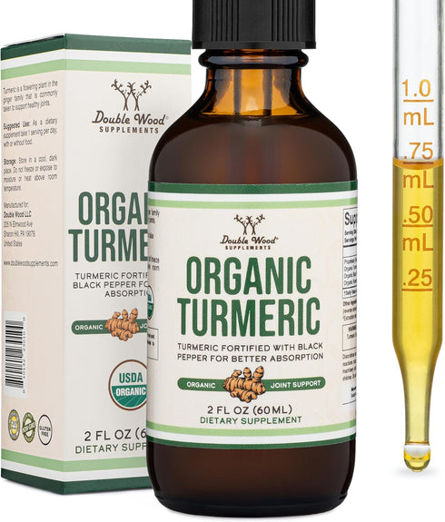 Turmeric Curcumin with Black Pepper Drops - Organic Turmeric Supplement Drops 1,180mg - 2FL OZ, 60 Servings (with Black Pepper Seed, Ginger, Rosem...