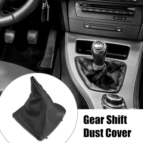 X AUTOHAUX Shift Boot Cover Gear Shift Knob Handbrake Gaiter Boot PU Leather for BMW E90 E91 E92 E93 3-Series 328i 335i...
