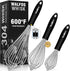 Stainless Steel Wire Whisk Set - 3 Packs Balloon Whisk, Thick Wire Wisk ? Strong Handles, Egg Frother for Cooking, Blending, Whisking, Beating and...