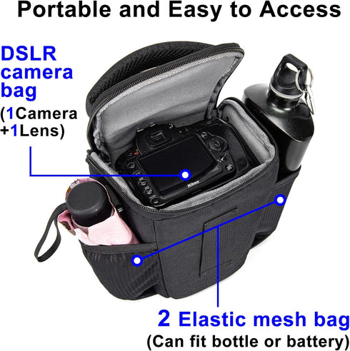 CADeN DSLR/SLR Camera Shoulder Bag Case with Adjustable Shoulder Strap, Compatible for Nikon, Canon, Sony Mirrorless Cameras Waterproof (Large)...