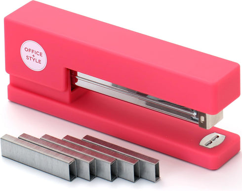 Precision Jam-Free Full Strip Non-Skid Stapler, Pink...