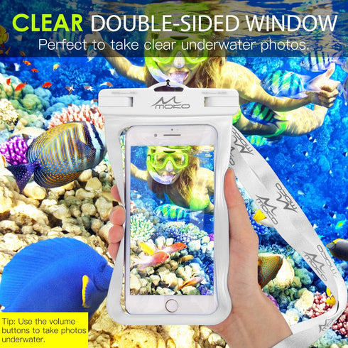 MoKo Waterproof Phone Pouch Holder 4Pack, Underwater Phone Case Dry Bag with Lanyard Compatible with iPhone 14 13 12 11 Pro Max X/Xr/Xs Max/SE 3, ...