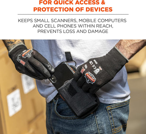 Ergodyne Squids 5542 Barcode Scanner Holster Pouch for Phone Size Mobile Computers, Holder for Handheld Bar Code Scanners, Loop Attachment for Bel...