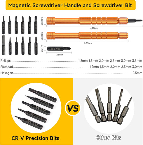 Upgraded All-in-One Magnetic Eyeglass Repair kit with Magnifying Glass, Repair Tool Kit with 12 interchangeable Screwdriver Bits, Nose Pads, Screw...
