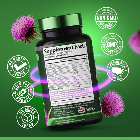 Liver Cleanse Detox & Repair Formula Supplement | For Enhanced Liver & Gut Health | Boosts Energy | Antioxidant with 21 Ingredients Milk Thistle, ...