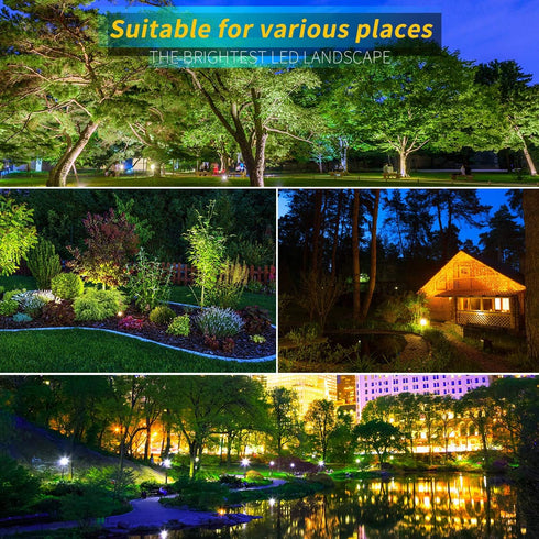 LED Landscape Lights,5W 120V AC Outdoor Pathway Garden Yard Spotlight,IP65 Waterproof Garden Flood Light,Outdoor Spotlight with Stake,UL Cord 5-ft...