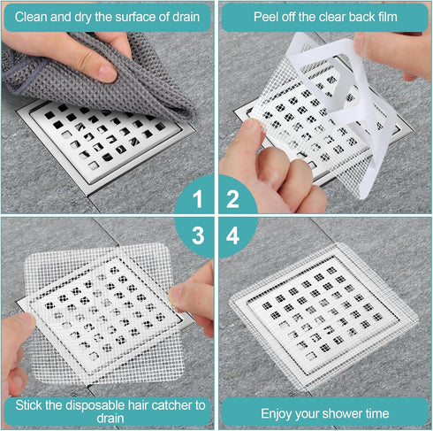60Pcs-Disposable Shower Drain Hair Catcher&bathtub drain stopper&Shower Hair Drain Catcher,Kitchen Sink Drain Strainer&Bathtub Hair Catcher for Si...
