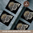3dRose CST_102675_3 Steampunk Gothic Faux Metal Skull Image-Ceramic Tile Coasters, Set of 4...
