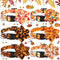 6 Pcs Fall Dog Collars for Dogs Adjustable Thanksgiving Dog Collar with Flower Pumpkin Floral Girl Dog Collar Turkey Maple Leaf Collars Dogs Acces...