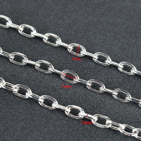 UMAOKANG 304 Stainless Steel Rolo Cable Chains Findings for Jewelry Making Men Women Necklace Bracelet DIY Supplies Silver Chain On Spool with Jum...