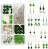 SUNNYCLUE 1 Box DIY 10 Pairs St Patrick's Day Earring Making Kit Green Theme Earrings Four-Leaf C Shamrock Peandant Charms Crystal Beads for Earri...