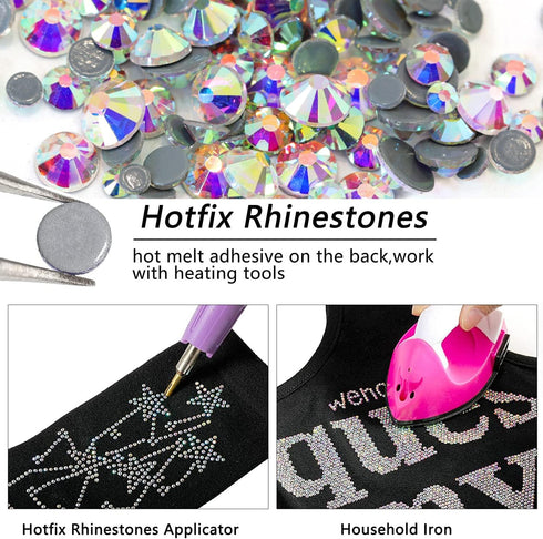 BLINGINBOX 3000pcs Hotfix Rhinestones, Crystal Hotfix Rhinestones Mixed Sizes SS6-SS30 Gems for Clothes and Craft DIY Decorations (Crystal AB)…...