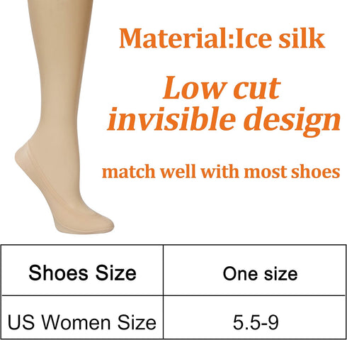Double Couple 8 Pairs No Show Socks Women Low Cut Socks for Flats Non Slip Thin Liner Socks...