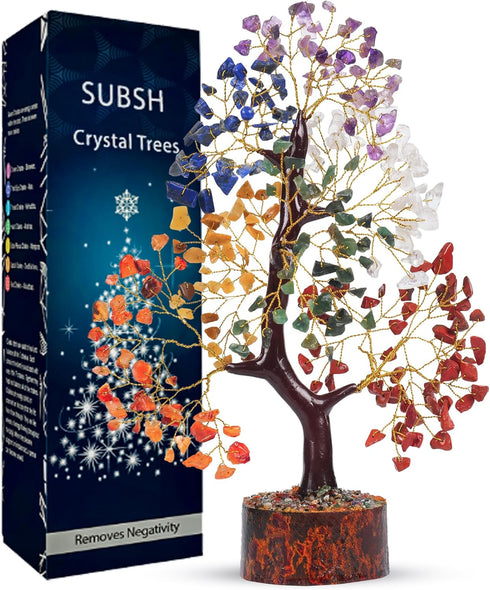 7 Chakra Tree of Life - Crystal Tree for Positive Energy - Healing Crystals and Stones - Birthday Gifts for Women, Home Office Decor -10-12"...