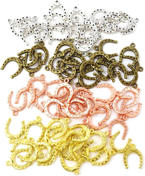Honbay 80PCS Alloy Horseshoe Charms Pendant DIY Craft Jewelry Making Accessory...