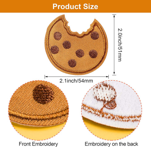 PAGOW 40Pcs Cookie Embroidered Patch for Clothing, Cute Cookie Iron on Stickers Suitable for Clothes Dress Hat Pants Shoes Curtain, DIY Cookie Emb...