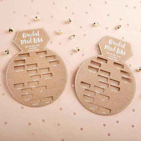 Kate Aspen 28441NA Bridal Shower Games, Ring Shaped Mad Libs Cards (Set of 50) Wedding Shower Game, Engagement Party, Bachelorette Party Game, Kra...