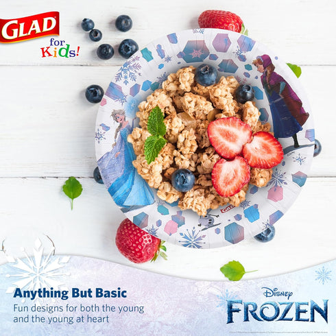 Glad for Kids Disney Frozen 12oz Paper Bowls| Disney Anna and Elsa Paper Bowls, Kids Bowls| Kid-Friendly Paper Bowls for Everyday Use, 12oz Paper ...
