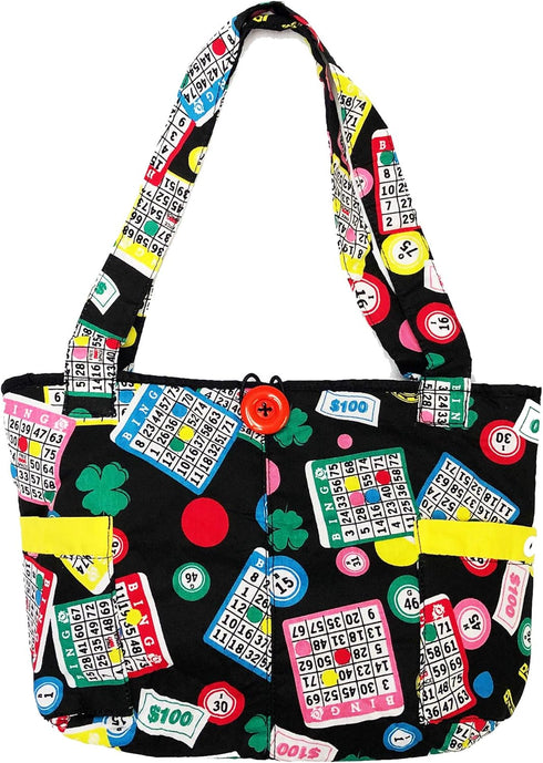 Fashionable Quilted Bingo Bag w/ One Large and Three Small Interior Pockets...