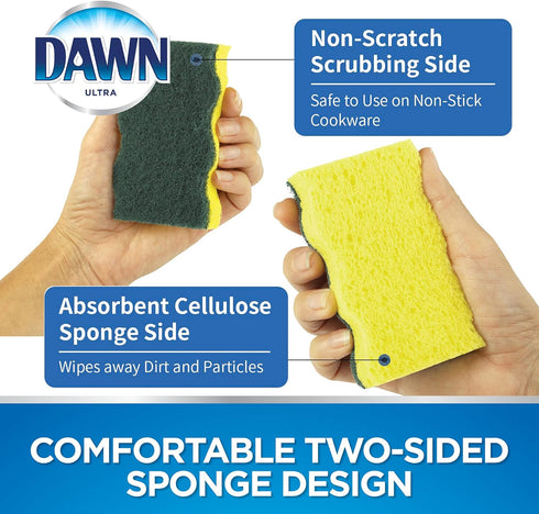 Dawn - 438059 Heavy-Duty Sponges, 3 Pack, Green and Yellow...