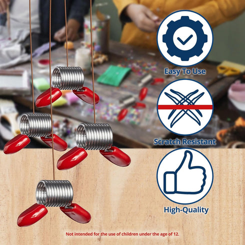 Soft Flex Bead Stoppers - Pack of Four with Red Handles - Bead Stopper for Jewelry Making...
