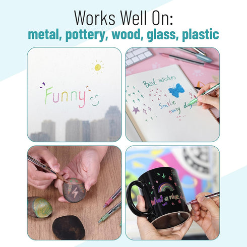 Mr. Pen- Metallic Paint Markers, 10 Colors, Metallic Markers for Black Paper Pens to Write on Black Paper...