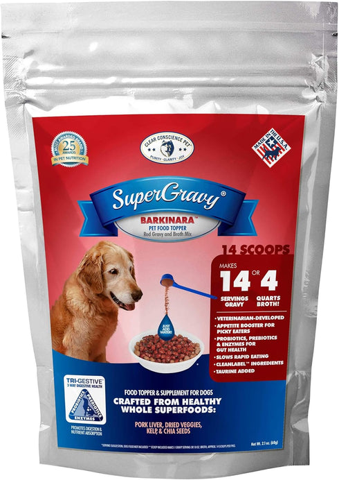 SuperGravy BARKinara - Natural Dog Food Gravy Topper - Hydration Broth Food Mix - Human Grade – Kibble Seasoning for Picky Eaters – Gluten Free & ...