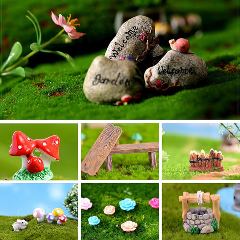 Fairy Garden Accessories, Fairies Welcome Garden Kit, 48pcs Miniature Fairy Garden Ornament for Christmas Decoration Fairy Garden Potted Plant Des...