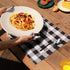 Nobildonna 18"x13" Plaid Checkered Placemats,Black & White Checker, Quality Thin and Durable Placemats for Dining Table Set of 4 (Black & White)...