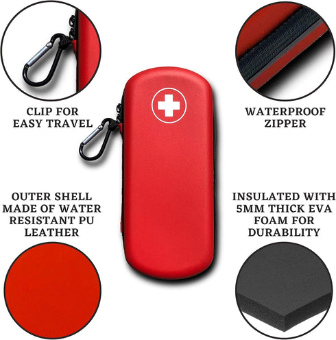 EpiPen Carrying Case, Durable EVA Foam, Water Resistant, Holds 2 Epipens, Auvi-Q, Eye Drops, Nasal Sprays and Other Essential Allergy Supplies (Re...