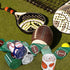 4 Rolls 20 Yards Sports Themed Wired Edge Ribbon, 2.5" Football Baseball Basketball Soccer Printed Burlap Ribbon for Birthday Sports Camp Party De...