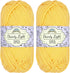 JubileeYarn Dainty Light Yarn - 100g/Skein Worsted Weight Cotton - 206 Super Sunshine - 2 Skeins...