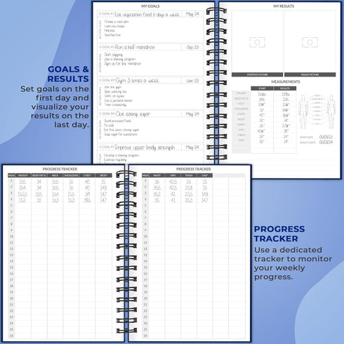 Skyline Fitness Journal – Workout Log Book For Home Exercise & Gym – Weightlifting Tracker - Training Accessories & Work Out Gifts (Dark Blue)...