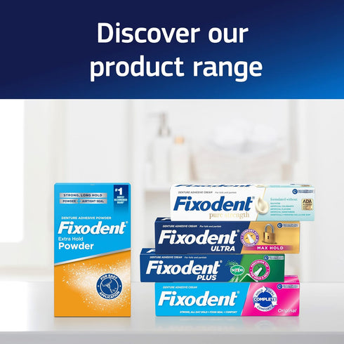 Fixodent Complete Original Denture Adhesive Cream, 2.4 oz, 3 Pack (Packaging May Vary)...