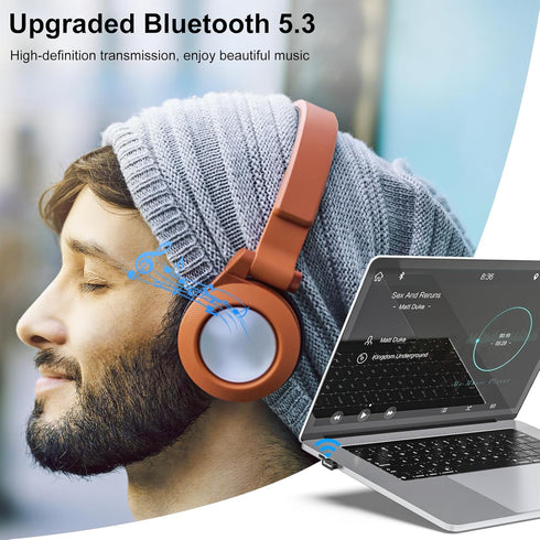 USB Bluetooth Adapter for Desktop PC, Plug & Play 5.3 Mini EDR Bluetooth Dongle Receiver & Transmitter for Laptop Computer for Bluetooth Keyboard ...