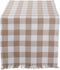 DII Heavyweight Fringed Check Tabletop Collection, Table Runner, 14x72, Stone Brown...