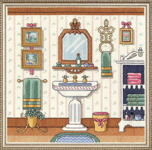 Janlynn 06-0101 Victorian Sink 14 Count Counted Cross Stitch Kit, 10" by 10"...