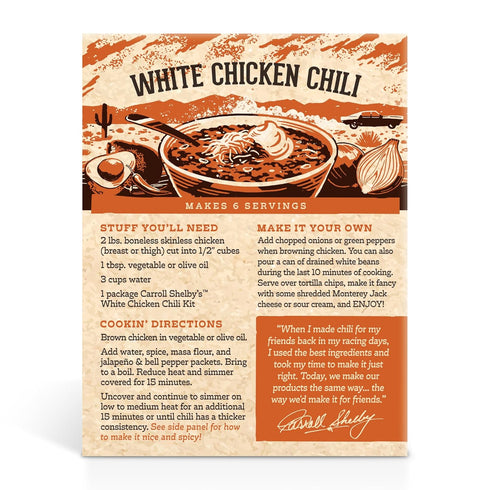 Carroll Shelby's Original Texas Brand White Chicken Chili Kit 3oz Box (Pack of 2)...