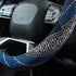 Valleycomfy Cloth Steering Wheel Covers for Women Bohemian Universal 15 inch Baja Blanket Enthic Blue...